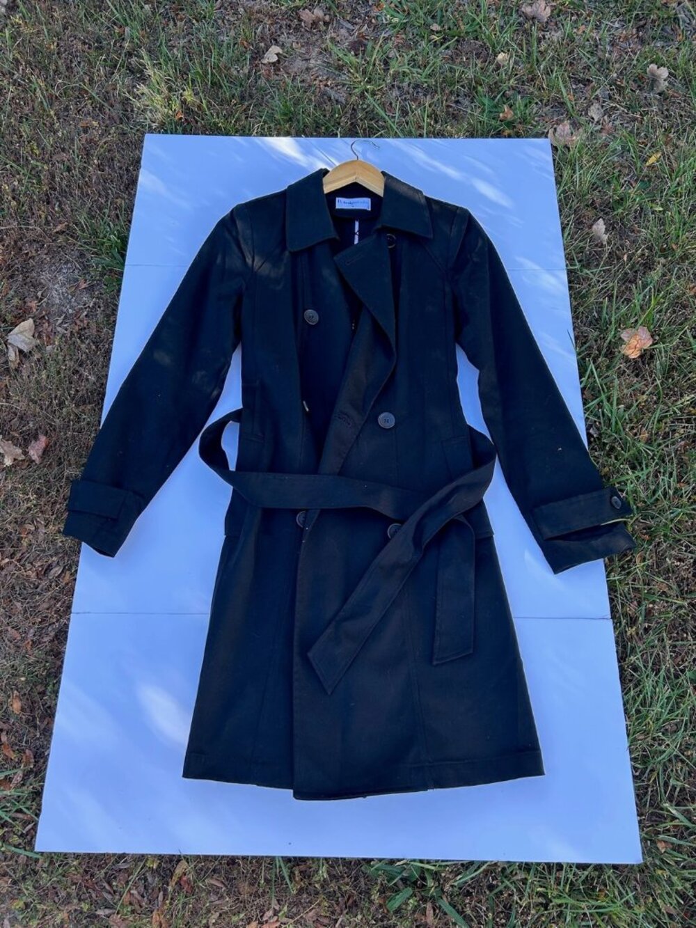 Design Studio Black Belted Trench Coat